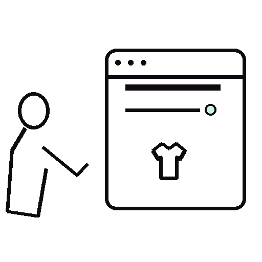 Transparent outlined silhouette illustration for Put the Benefit Under the Name.
