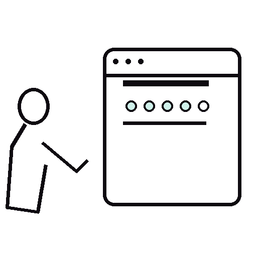 Transparent outlined silhouette illustration for Put the Rating Near the Decision.