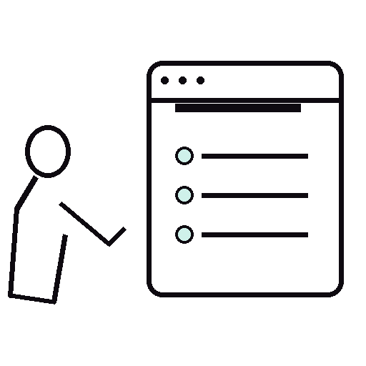 Transparent outlined silhouette illustration for Give Benefits Before the Scroll.