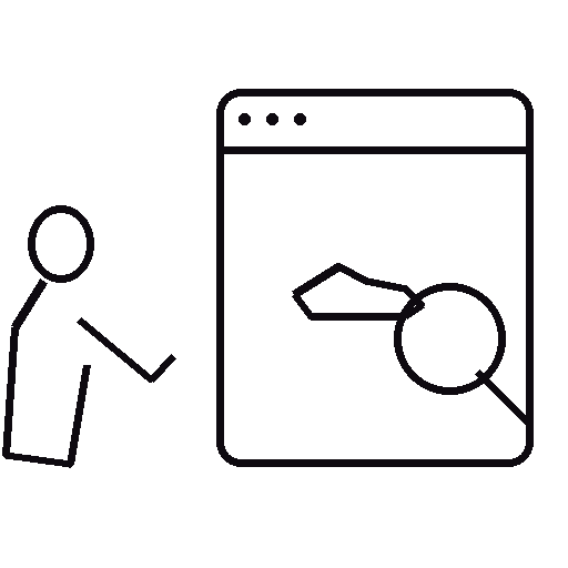 Transparent outlined silhouette illustration for Let Them Zoom.