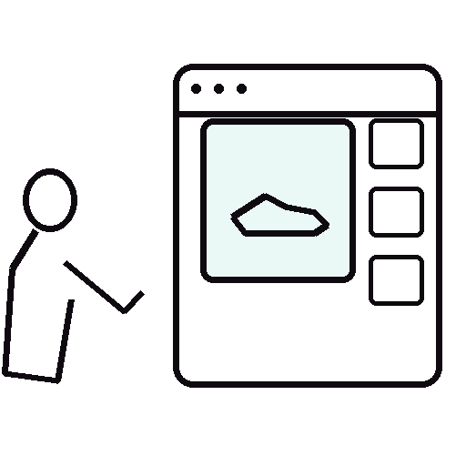 Transparent outlined silhouette illustration for Show More Than One View.